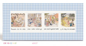 Oracion grande greca cuadros azul